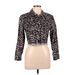 ALICE + OLIVIA JEANS Jacket: Cropped Black Leopard Print Jackets & Outerwear - Women's Size Medium