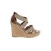 Steve Madden Wedges: Tan Print Shoes - Women's Size 9 - Open Toe