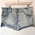 Free People Shorts | Free People Shorts Women's 27 Blue Light Wash 5 Button Cut- Off | Color: Blue | Size: 27