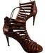 Coach Shoes | Coach Gladiator Caged High Heels Leather Stiletto Sandals Open Toe Beads Shoes | Color: Brown | Size: 10