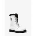 Michael Kors Shoes | Michael Kors Montaigne Shearling-Lined Pvc Rain Boot 6 Optic White/Blk New | Color: White | Size: 6