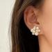 Anthropologie Jewelry | Nwot Margot 18k Gold Plated Pearl Cluster Post Earrings | Color: Gold/White | Size: Os