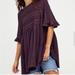 Free People Dresses | Free People Take A Spin Texture Mini Dress In Black Honey Purple Small Cotton | Color: Purple | Size: S
