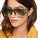 Gucci Accessories | New Gucci Gg0178s 001 Multicolor Green Clear Oversized Square Women Sunglasses | Color: Green/Red | Size: 54x25x145