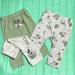 Disney Bottoms | Disney Baby Boys Pants Set Of (3) Jungle Mickey Green & Grey 3-6 Months | Color: Green | Size: 3-6mb
