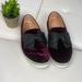 Kate Spade Shoes | Kate Spade Delise Burgundy Velvet Slip On Shoes Bow Womens Sz 9.5 | Color: Black/Red | Size: 9.5