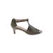 Comfortview Heels: Gray Solid Shoes - Women's Size 8 - Open Toe