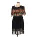 Boohoo Casual Dress - Mini Scoop Neck Short sleeves: Black Dresses - Women's Size 14