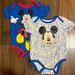 Disney One Pieces | Disney Baby Boys Short Sleeve Onesie Bodysuit 2 Pack | Color: Blue/White | Size: 6-9mb