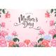 SDOTPMT 12x10ft Mother's Day Backdrop Pink Blooming Roses Colorful Floral Photography Background for Mother's Day Decorations Banner Photographic Studio Photo Background