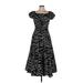 INC International Concepts Casual Dress - Midi: Black Zebra Print Dresses - Women's Size Medium