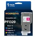 Woungzha PFI-320 Compatible Ink Cartridges for Canon PFI-320 PFI 320 Ink Cartridges Works with Printers for Canon ImagePROGRAF TM-200 TM-205 TM-300 TM-305 (1 Magenta)