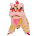 Quepiem Chinese Traditional Kids Lion Dance Mascot Costume Performance for Festival Performances, 2 Players(Light pink)