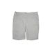 Gloria Vanderbilt Khaki Shorts: Gray Print Mid-Length Bottoms - Women's Size 16 - Light Wash