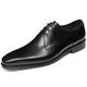 Ninepointninetynine Dress Shoes for Men Lace Up Derby Shoes Burnished Square Toe Leather Anti-Slip Rubber Sole Low Top Block Heel Slip Resistant Prom (Color : Black, Size : 7 UK)