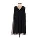 Nine West Casual Dress - Shift V-Neck Sleeveless: Black Print Dresses - Women's Size Medium