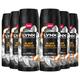 Lynx Fine Fragrance Collection 72 Hour Fresh, Odour and Sweat Protection Premium Deodorant Body Spray Infused with Essential Oil for Men 150 ml, 6 Pack (Black Vanilla)