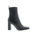 Zara Ankle Boots: Black Print Shoes - Women's Size 38 - Almond Toe