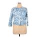 Ruby Rd. Jacket: Short Blue Floral Jackets & Outerwear - Women's Size 16 Petite