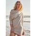 Free People Dresses | Free People Beach Women's Size S Saltwater Khaki Modern Mini Dress Off Shoulder | Color: Gray | Size: S