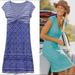 Athleta Dresses | Athleta Tall Dhara A Line Burnout Knit Dress Poseidon Blue Layered Size Lt Large | Color: Blue | Size: L