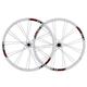 LYYCX MTB Wheelset 26 Inch, Mountain Bike Double Wall Rim Aluminum Alloy 24H Quick Release for 26" X 1.35~2.125 Tires (Size : White)