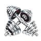 Dumbells Dumbbell Set, Adjustable Weight Set Metal Links Used as Barbell, Chrome Weights Home Gym Workout Training Dumbell Set (Color : Silver, Size : 15kgA)