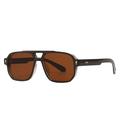 MiqiZWQ Men's sunglasses Retro Square Sunglasses Women Gradient Shades Fashion Rivets Men Sun Glasses-Brown Brown-A