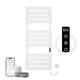 OihPaw Towel Rail Radiator,1300x550 mm WiFi Towel Warmer Rail for Bathroom,526W Wall Mounted electric towel rail with thermostat and LED Indicator,White Right Electric Heated Towel Rail