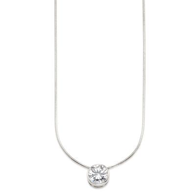 Kette mit Anhänger BRUNO BANANI "Schmuck Geschenk Silber 925 Halsschmuck Halskette Schlangenkette Stein", silber (silberfarben, kristallweiß), Halsketten, Damen, Silber 925 (Sterlingsilber), L: 45cm, mit Zirkonia (synth.), Korund (synth.) oder... Image