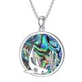 YFN Shark Necklace Sterling Silver Abalone Shark Jewelry For Women Men Boys Girls Shark Gifts For Shark Lovers