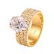 18K Yellow Gold Oval Moissanite Ring, 4 Claws Oval Shaped 7X9mm with 2ct Moissanite Promise Rings for Her Womens Promise Rings Size N 1/2