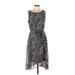 Sandra Darren Casual Dress: Black Snake Print Dresses - Women's Size 10