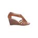 Adrienne Vittadini Wedges: Brown Solid Shoes - Women's Size 9 1/2 - Open Toe