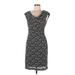 Connected Apparel Cocktail Dress - Sheath: Black Tweed Dresses - Women's Size 8 Petite