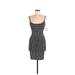 Haute Monde Casual Dress - Bodycon Scoop Neck Sleeveless: Black Stripes Dresses - Women's Size Medium
