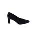 Life Stride Heels: Pumps Chunky Heel Work Black Print Shoes - Women's Size 6 1/2 - Almond Toe