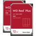 WD 12TB Red Plus 7200 rpm SATA III 3.5" Internal NAS HDD 2-Pack Kit WD120EFBX-SPB0EN0