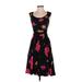 BB Dakota Cocktail Dress - Fit & Flare: Black Print Dresses - Women's Size 0