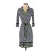 Mlle Gabrielle Casual Dress - Shirtdress Collared 3/4 sleeves: Green Color Block Dresses - Women's Size Small