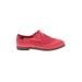 G.H. Bass & Co. Flats: Oxfords Stacked Heel Casual Red Print Shoes - Women's Size 10 - Almond Toe