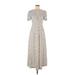 ALEXACHUNG Casual Dress - Midi: Ivory Polka Dots Dresses - Women's Size 10