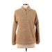Dittos Fleece Jacket: Below Hip Tan Print Jackets & Outerwear - Women's Size Large