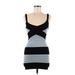 Aqua Cocktail Dress - Party V Neck Sleeveless: Teal Color Block Dresses - Women's Size Medium