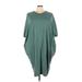Universal Standard Casual Dress - Shift Crew Neck 3/4 sleeves: Green Print Dresses - Women's Size 2X