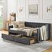 Twin Size Upholstered Tufted Daybed with Drawers, Sofa Bed