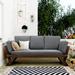 Modern Outdoor Adjustable Wooden Daybed Sofa with Cushions