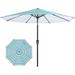 9FT Outdoor Patio Umbrella Outdoor Table Umbrella,Blue Green Stripe