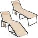 1/2 PCS Chaise Lounge Chair Outdoor Folding 5-Postion Beach Chair