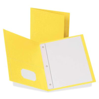 Oxford 2-Pocket Folder with Fastener, Yellow, Pack of 25